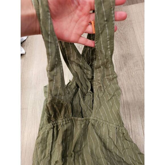 Flying Tomato Olive Green Summer Jumpsuit Small Striped - Picture 8 of 8